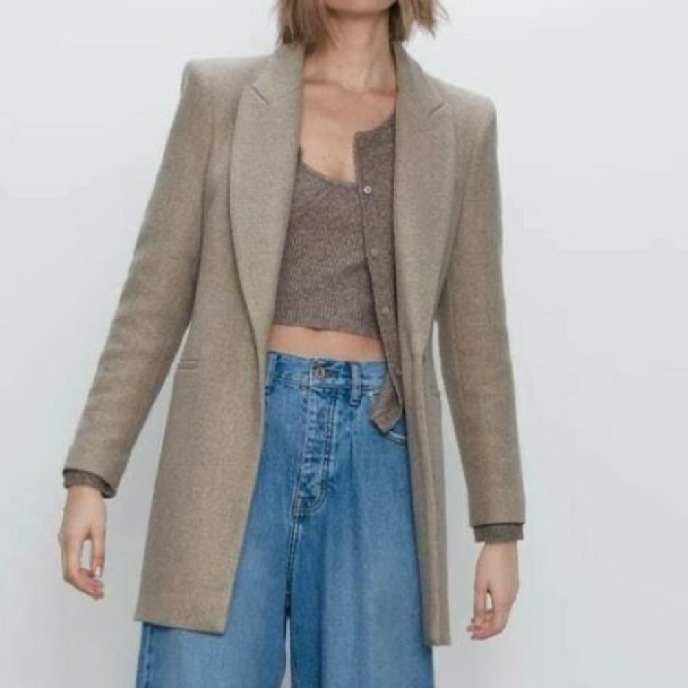 Zara Wood Blend Coat XS